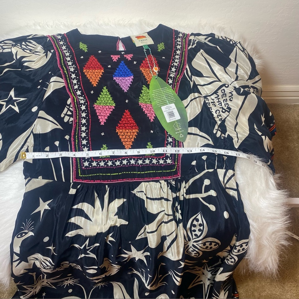 FARM Rio Black and White Cerrado Sky Maxi Dress Mid. Sz L NWT - Picture 10 of 12